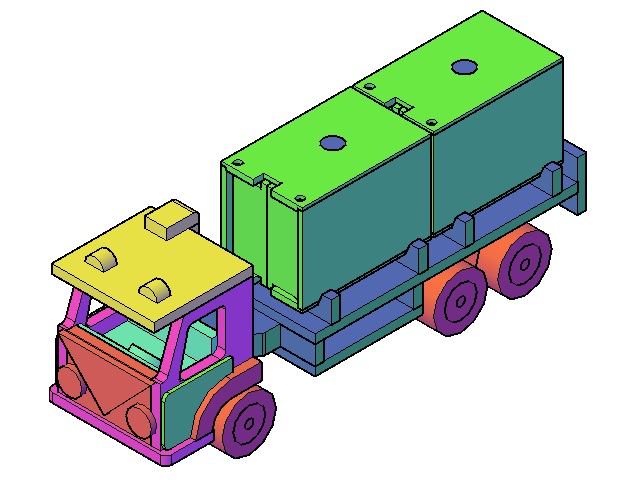 Houten speelgoed vrachtwagen maken of (klik