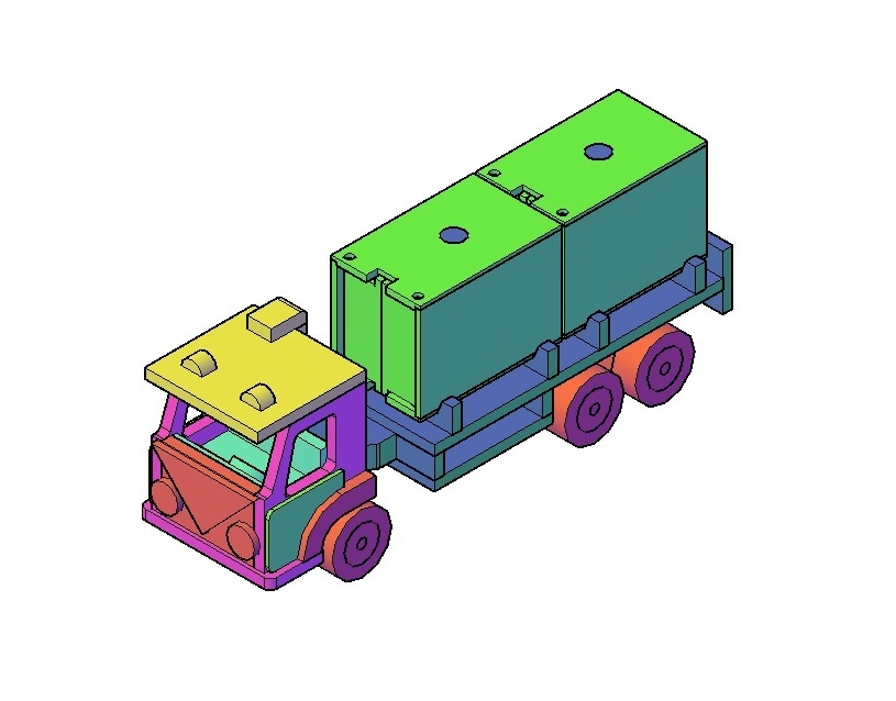 Houten speelgoed vrachtwagen